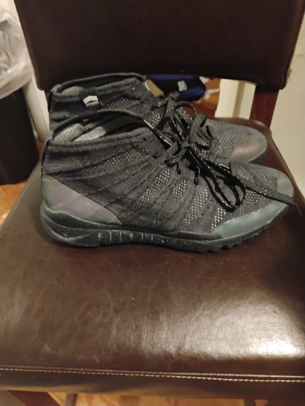 Men's Black Athletic High-Top Trainers